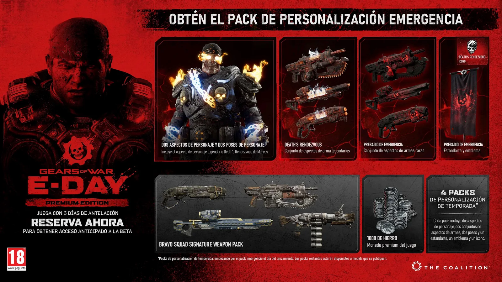 Contenido del Pack de Personalización Emergencia de la edición Premium de Gears of War: E-Day